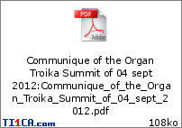 Communique of the Organ Troika Summit of 04 sept 2012